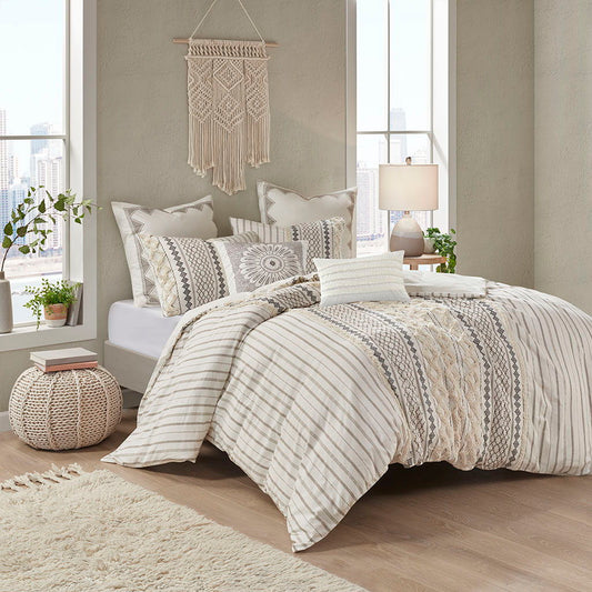 Imani - Printed Comforter Set With - Ivory