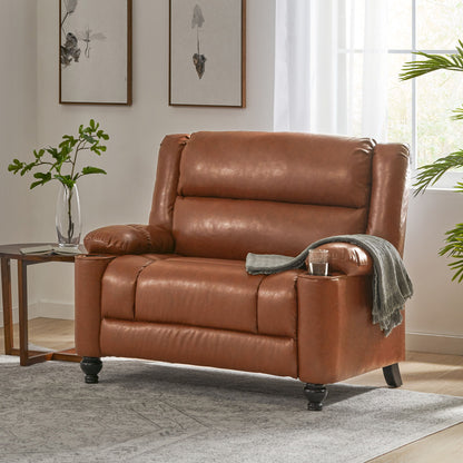 Tufted Design Wide Manual Recliner Chair Noble House