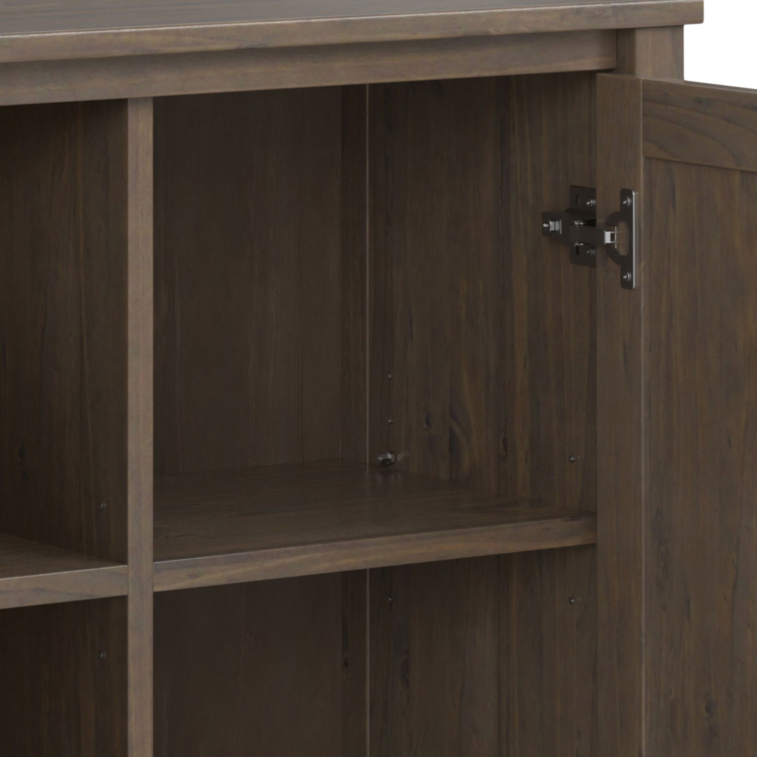 Lev - Low Storage Cabinet - Smoky Brown Simpli-Home