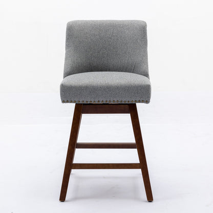 Counter Height Swivel Barstools, 26'' H Seat Height Upholstered Bar Stools (Set of 2), Fabric Home Essentials