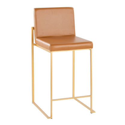 Fuji - Contemporary High Back Barstool (Set of 2) Lumi Source