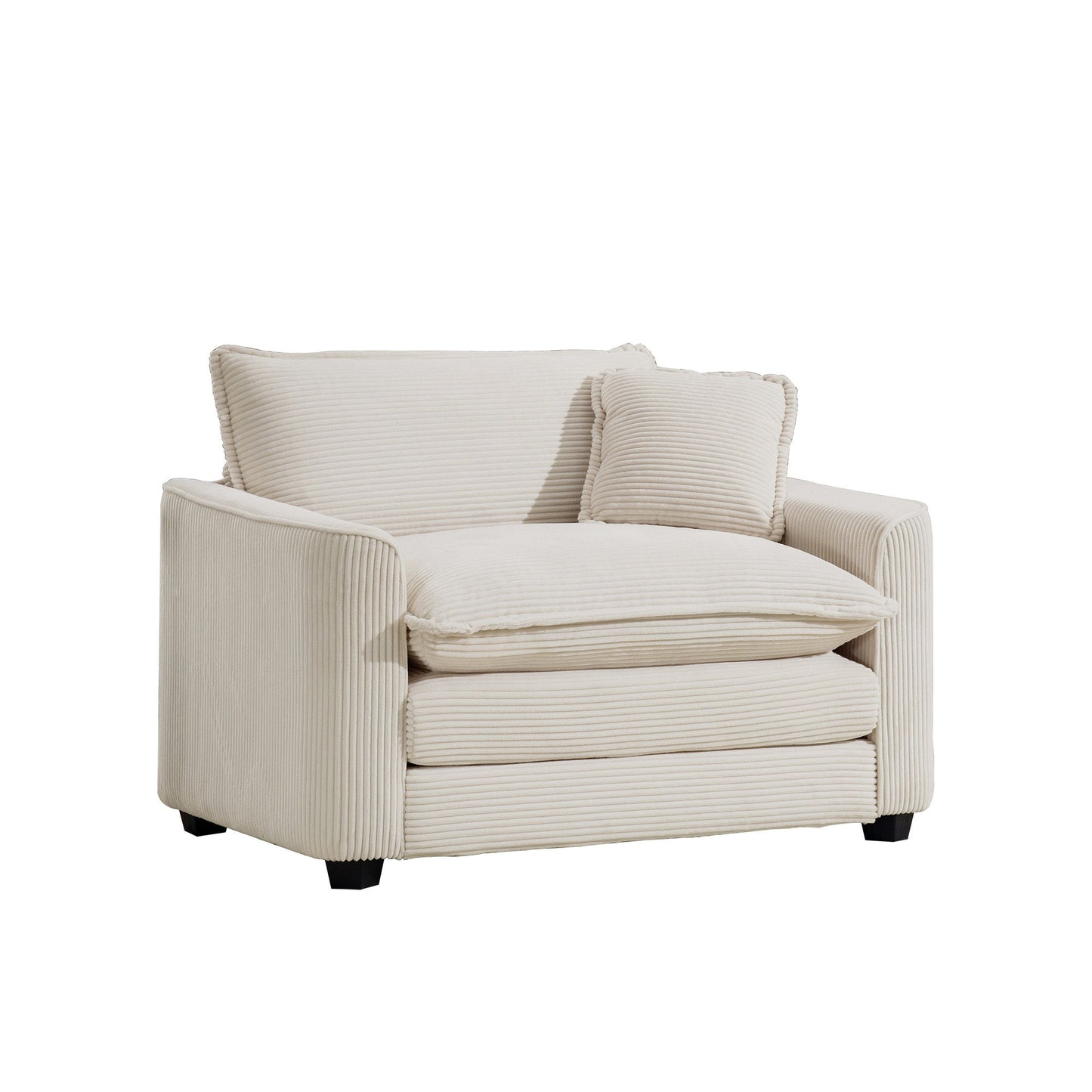Modern Classic Fabric Single Chair Deep Seat Sofa With Pillow Home Essentials