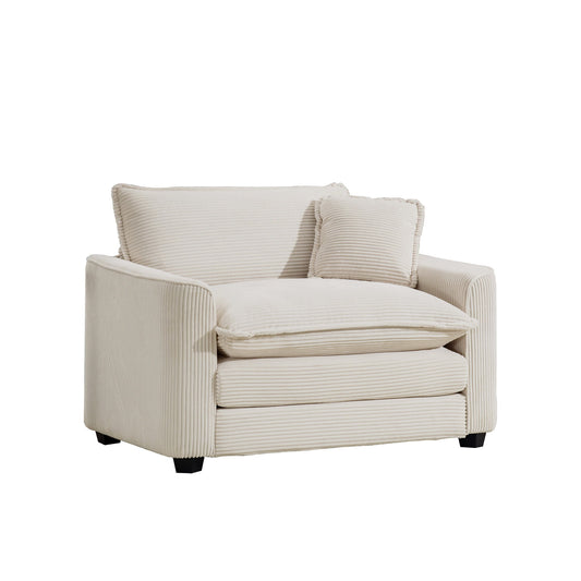 Modern Classic Fabric Single Chair Deep Seat Sofa With Pillow Home Essentials