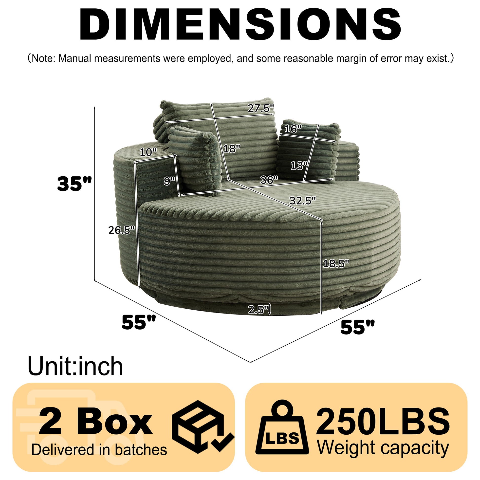 Swivel Chair With 360° Rotation For Living Room Home Essentials