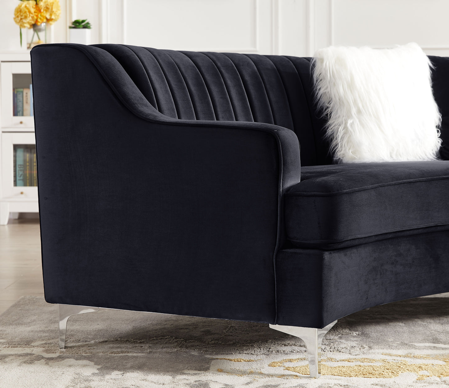 Velvet Curved Sofa