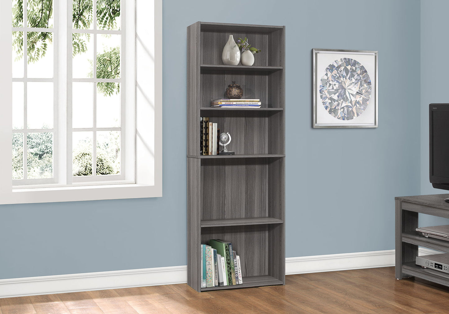 Bookshelf, Bookcase, 6 Tier, For Office, Transitional 8th Street