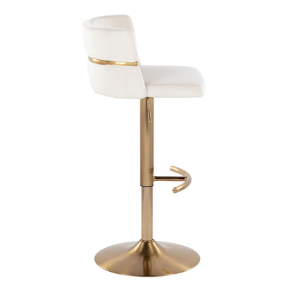 Cinch - Glam / Art Deco Adjustable Barstool With Swivel With Rounded T Footrest (Set of 2) Lumi Source