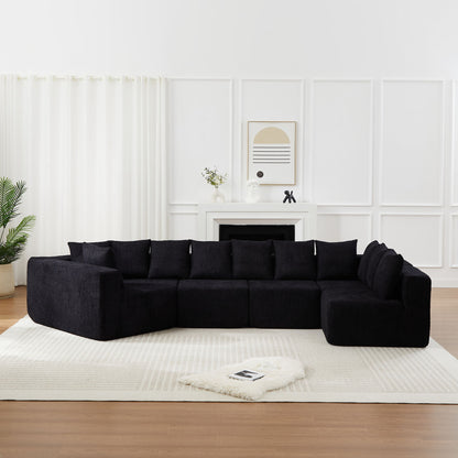 L - Shaped Modular Sofa With Deep Seat And 11 Pillows Home Essentials
