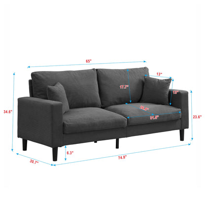 Modern Upholstered 2 Piece Sofa Set With 3 Seater And 2 Seater Home Essentials