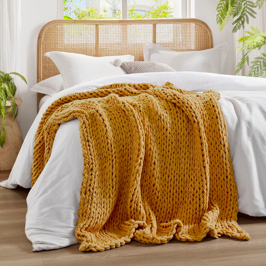 Chunky Double Knit - Handmade Throw - Yellow Madison Park