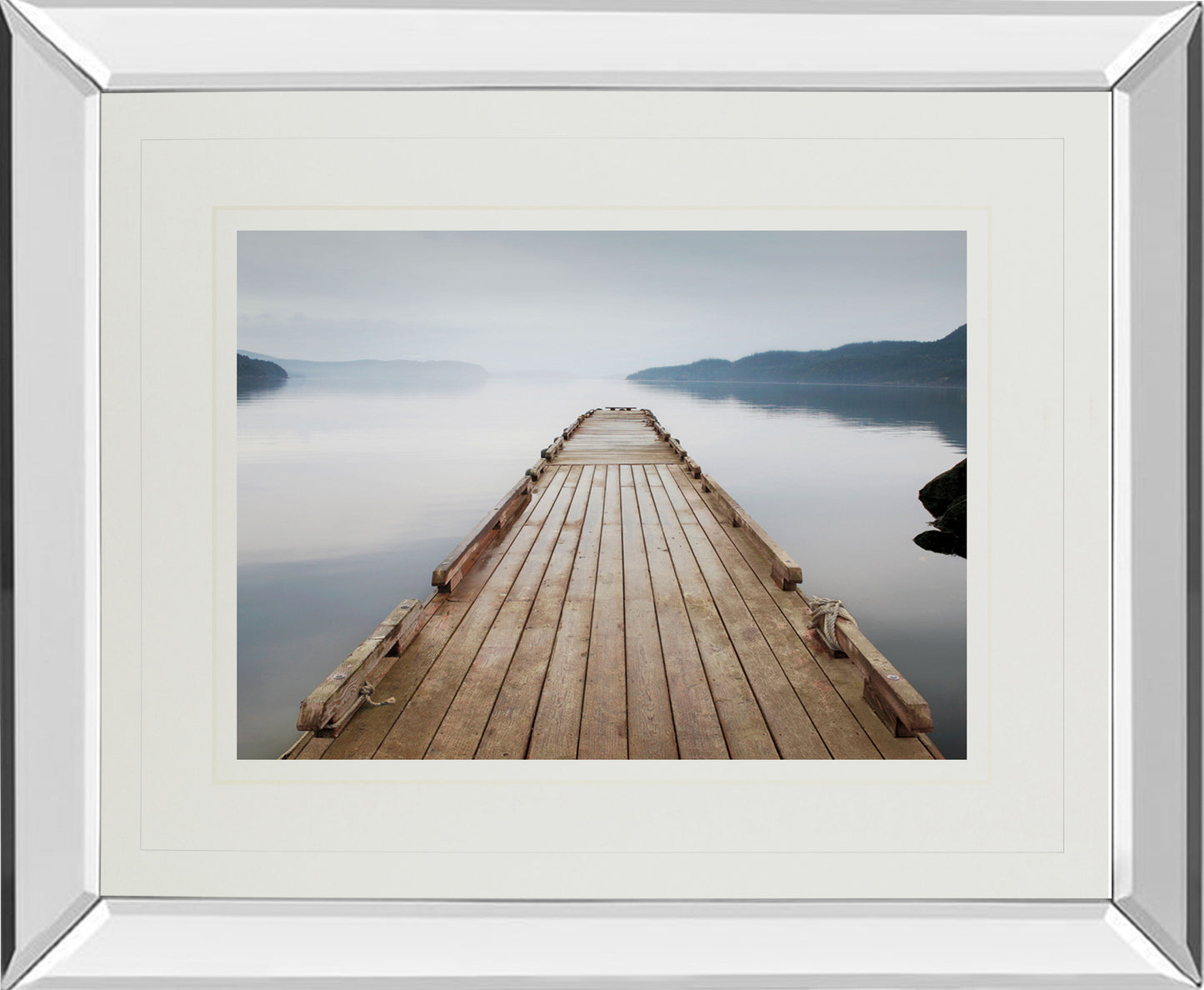 Off Orcas Island By Michael Cahill - Mirror Framed Print Wall Art - White