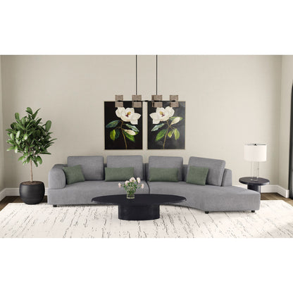 Lincoln - Upholstered Curved Sectional Sofa With Pillow Back Cushions - Gray Furniture Max