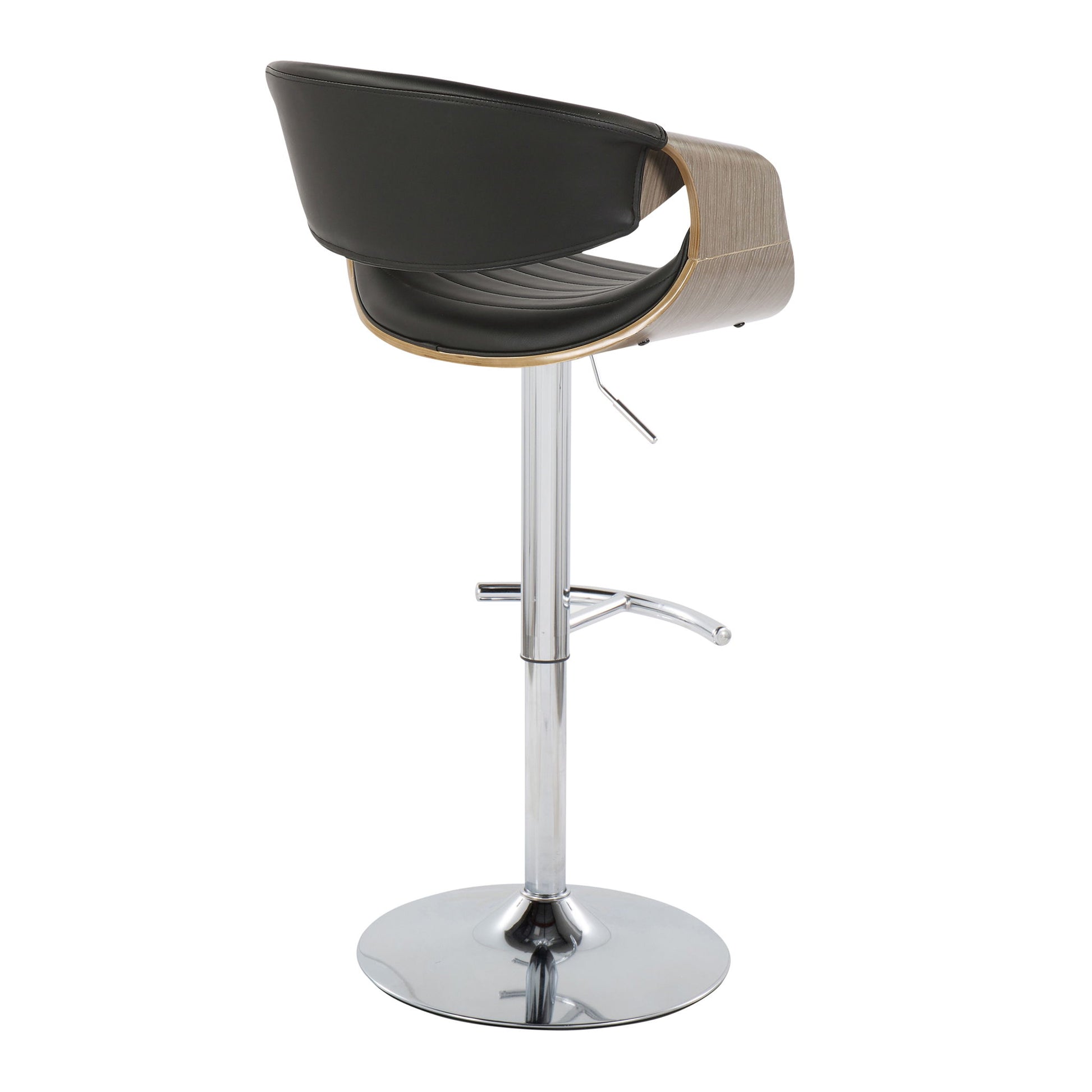 Symphony - Mid Century Modern Adjustable Barstool With Swivel & Rounded T Footrest (Set of 2) Lumi Source
