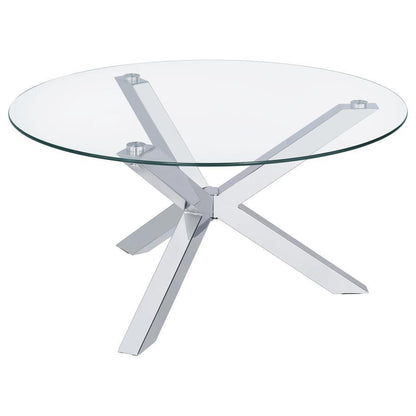 Kenzie - Round Tempered Glass Top Table Coaster Fine Furniture