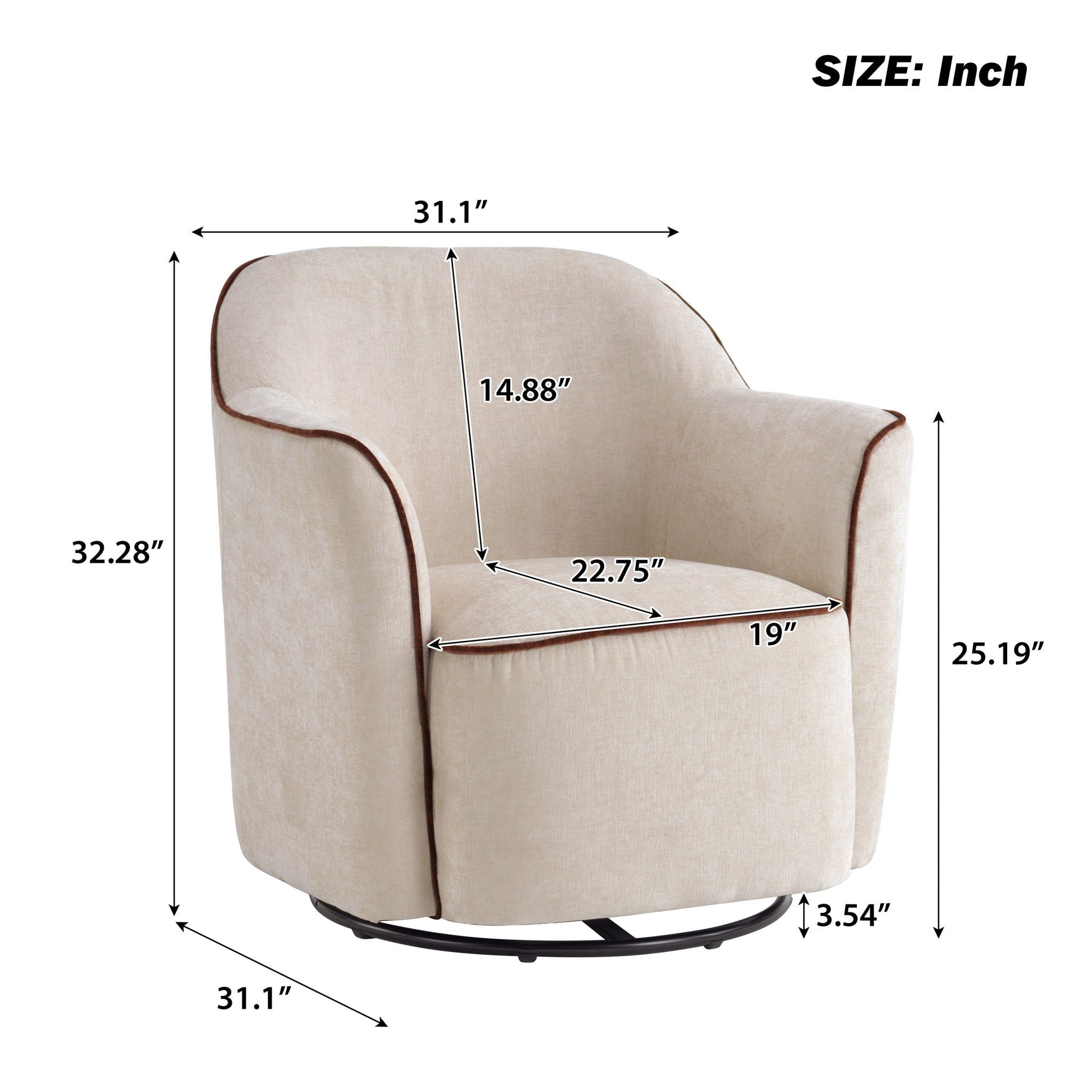 360° Swivel Accent Chair With Flared Arms Hearth and Haven