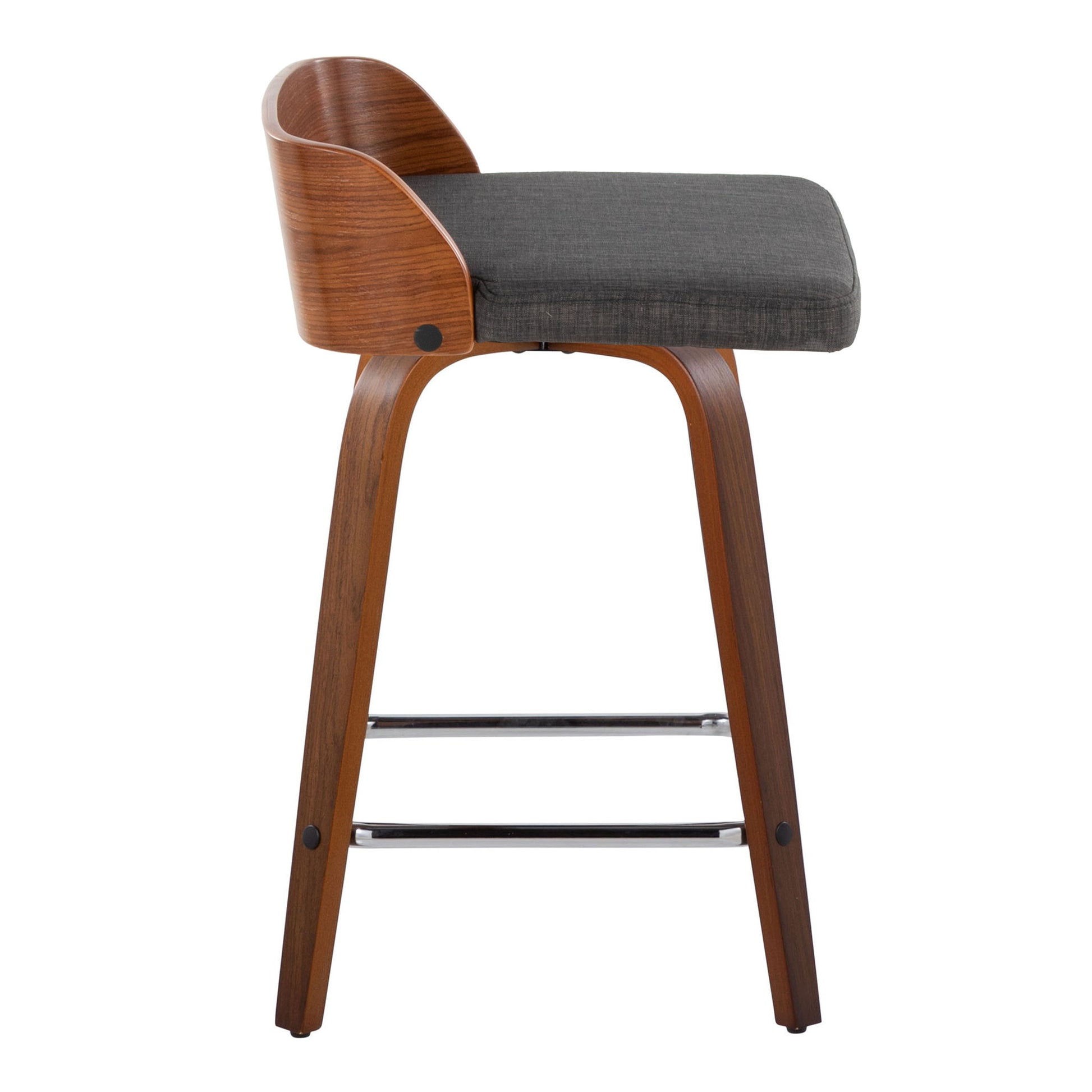 Maya - Mid Century Modern Fixed Height Counter Stool With Swivel With Square Footrest (Set of 2) Lumi Source