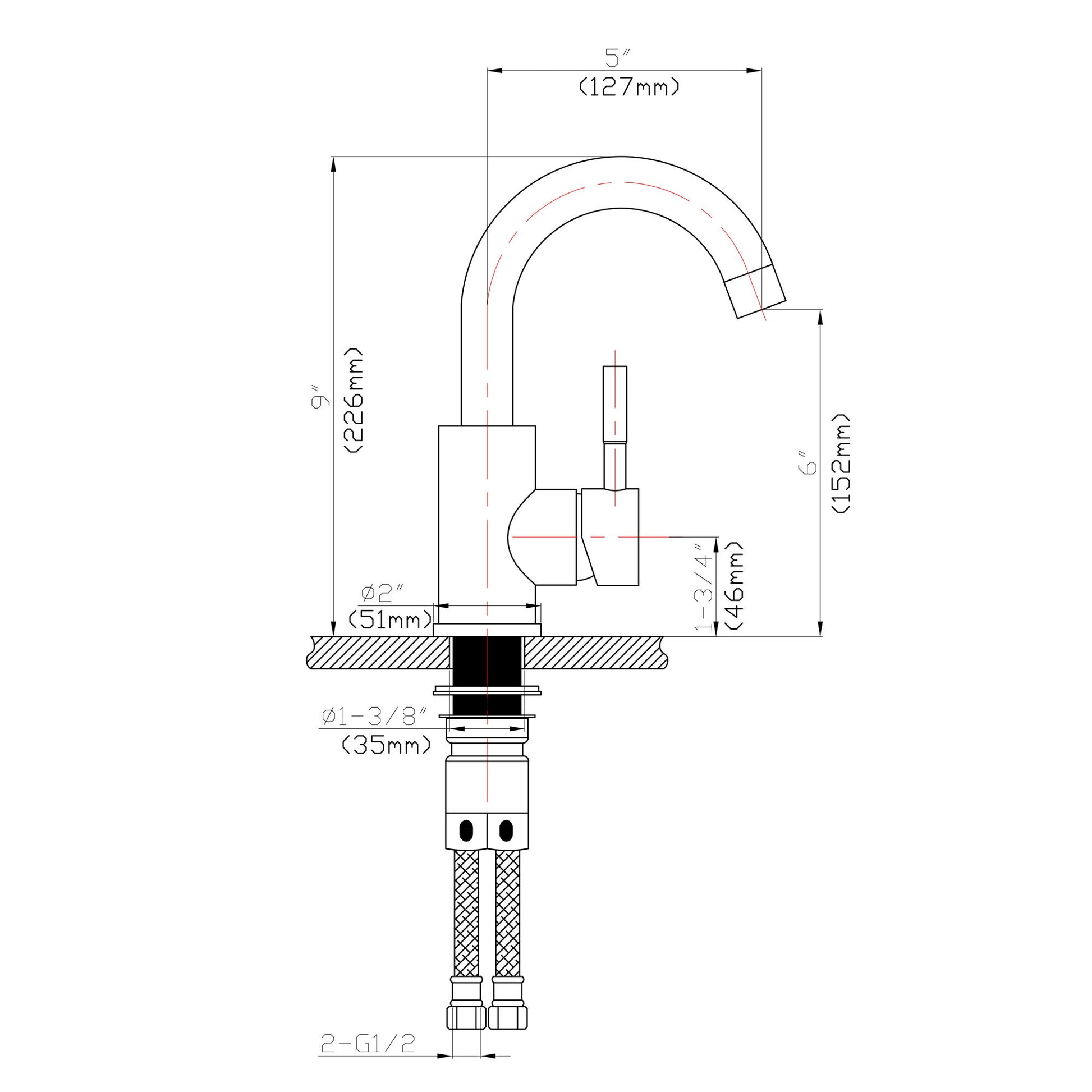 Modern Bathroom Faucet Single Hole Single Handle Daily Nest