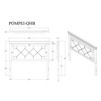 Shaker - 5 Pieces Bedroom Set With Crystal Inspired Tufted Headboard And LED Lighting Global Furniture USA
