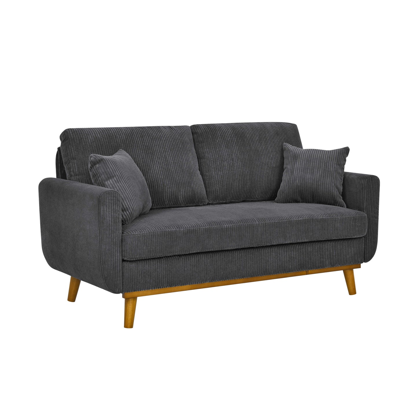 Upholstered Loveseat With Arms And Pillows Home Essentials