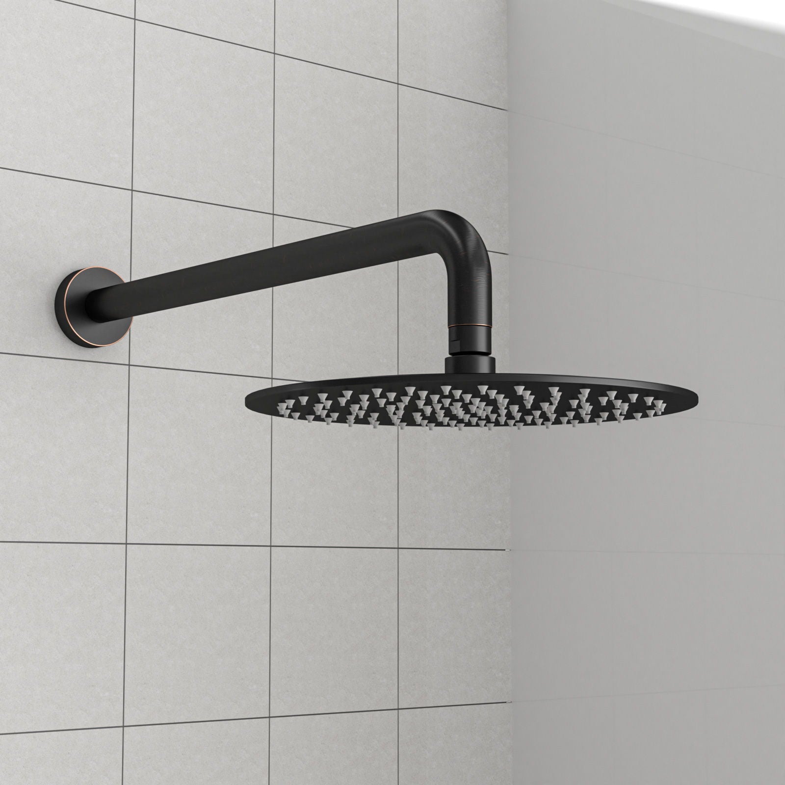 Oil Rubbed Bronze 16" Shower Arm With Flange, Stainless Steel, For Rain Shower Heads - Oil-Rubbed Bronze Daily Nest