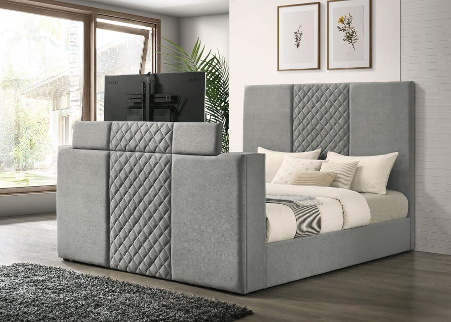 Tara - Upholstered Panel TV Bed Coaster Fine Furniture
