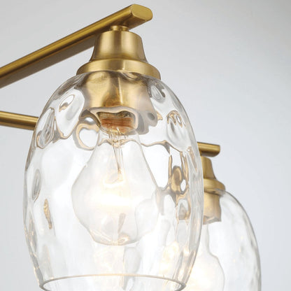 Elegance 5 Lights Linear Arms With Chain Chandelier - Clear / Gold Ashcroft Furniture