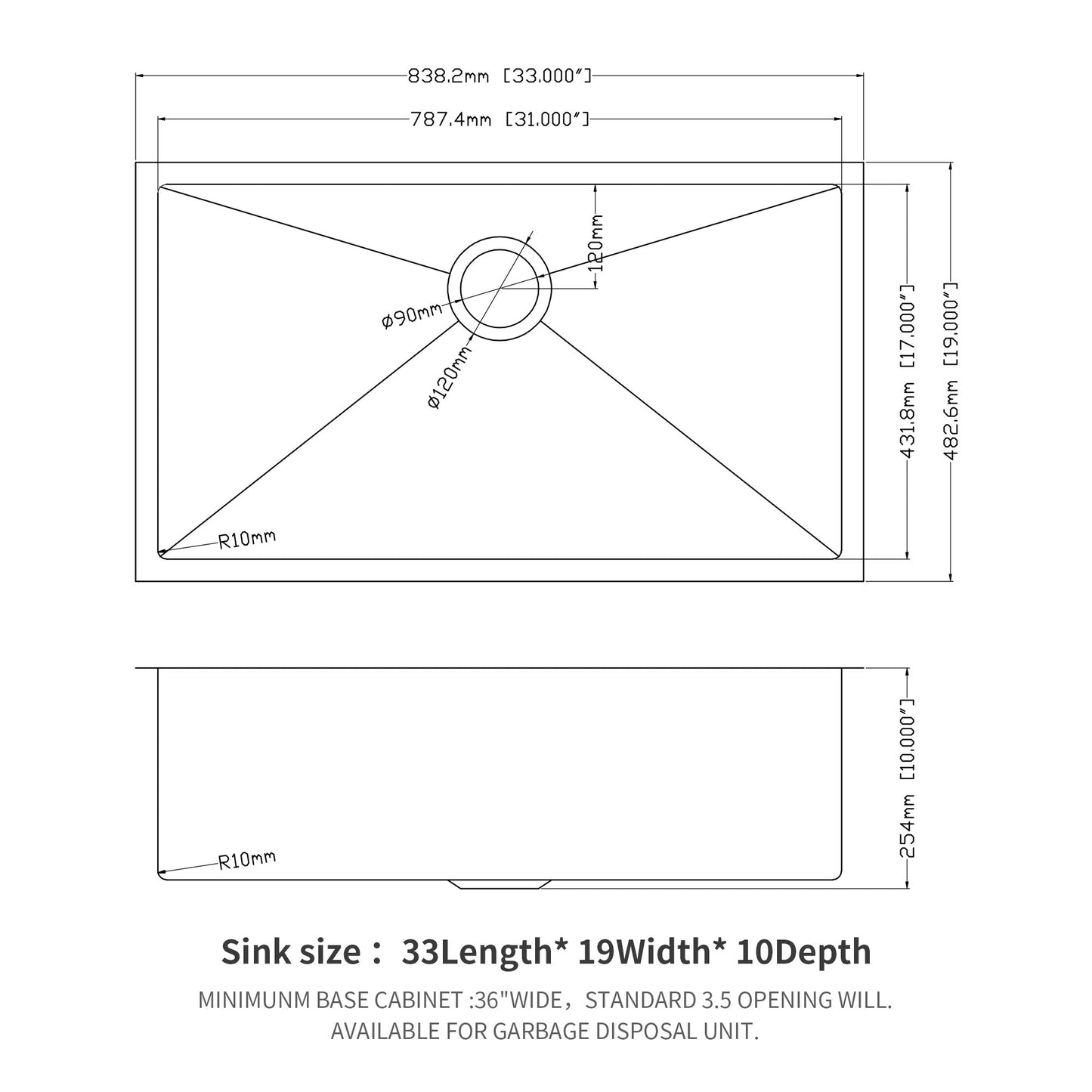 Modern Undermount Stainless Steel Kitchen Sink 16 Gauge, Deep Single Bowl Daily Nest