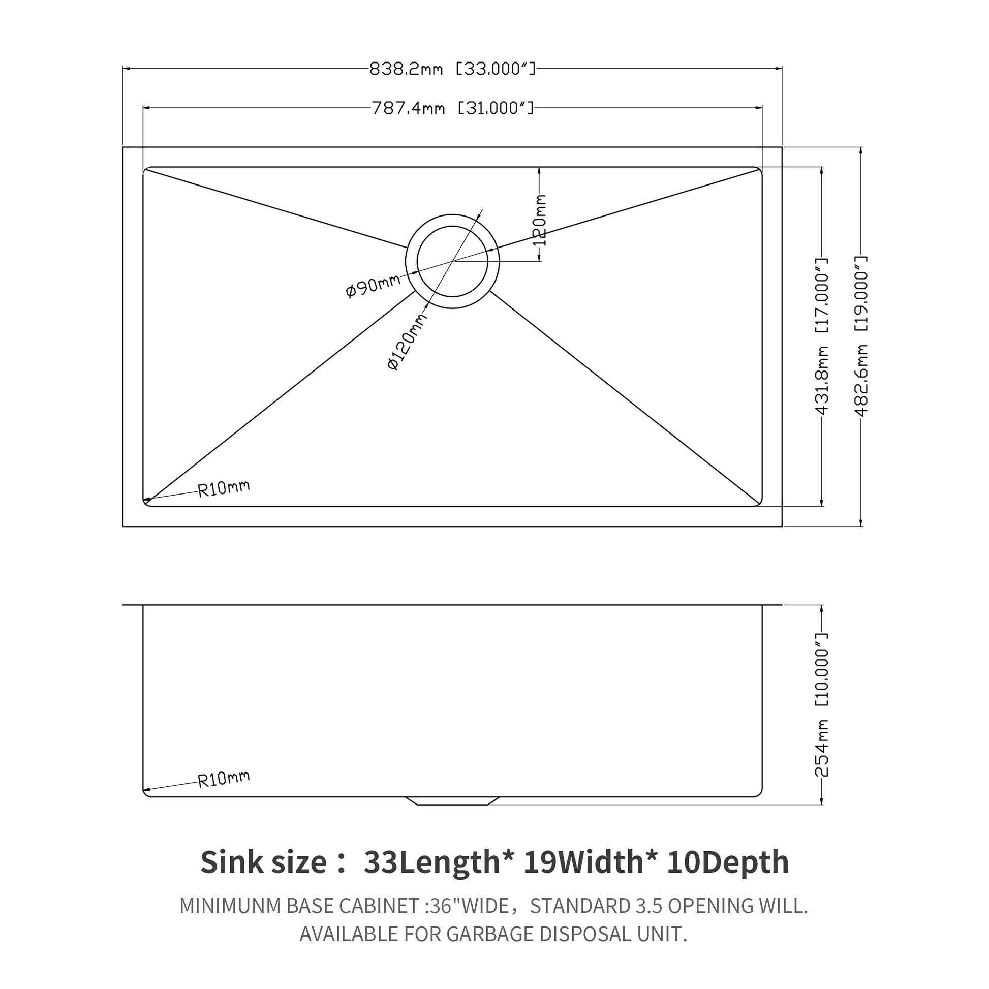 Modern Undermount Stainless Steel Kitchen Sink 16 Gauge, Deep Single Bowl Daily Nest