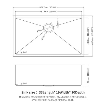 Modern Undermount Stainless Steel Kitchen Sink 16 Gauge, Deep Single Bowl Daily Nest
