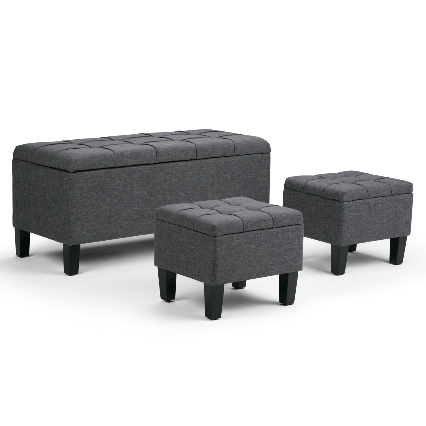 Dover - 3 Piece Storage Ottoman Contemporary Design Simpli-Home