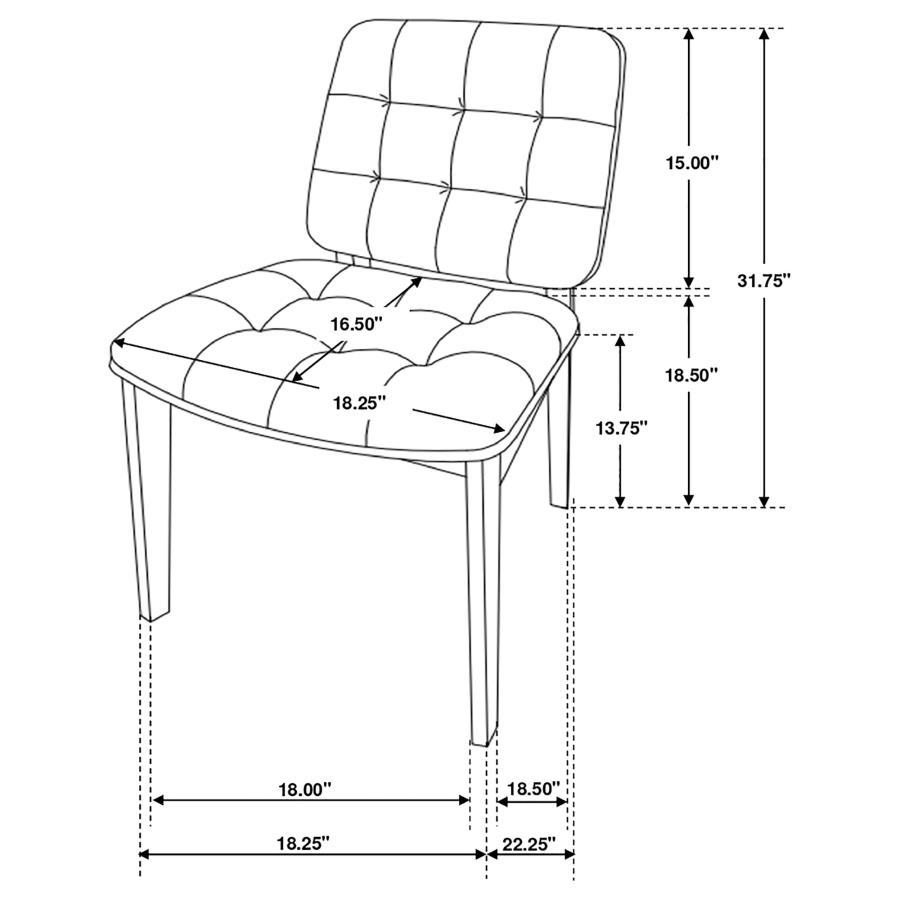 Redbridge - Upholstered Dining Side Chair (Set of 2) - Walnut CoasterEssence