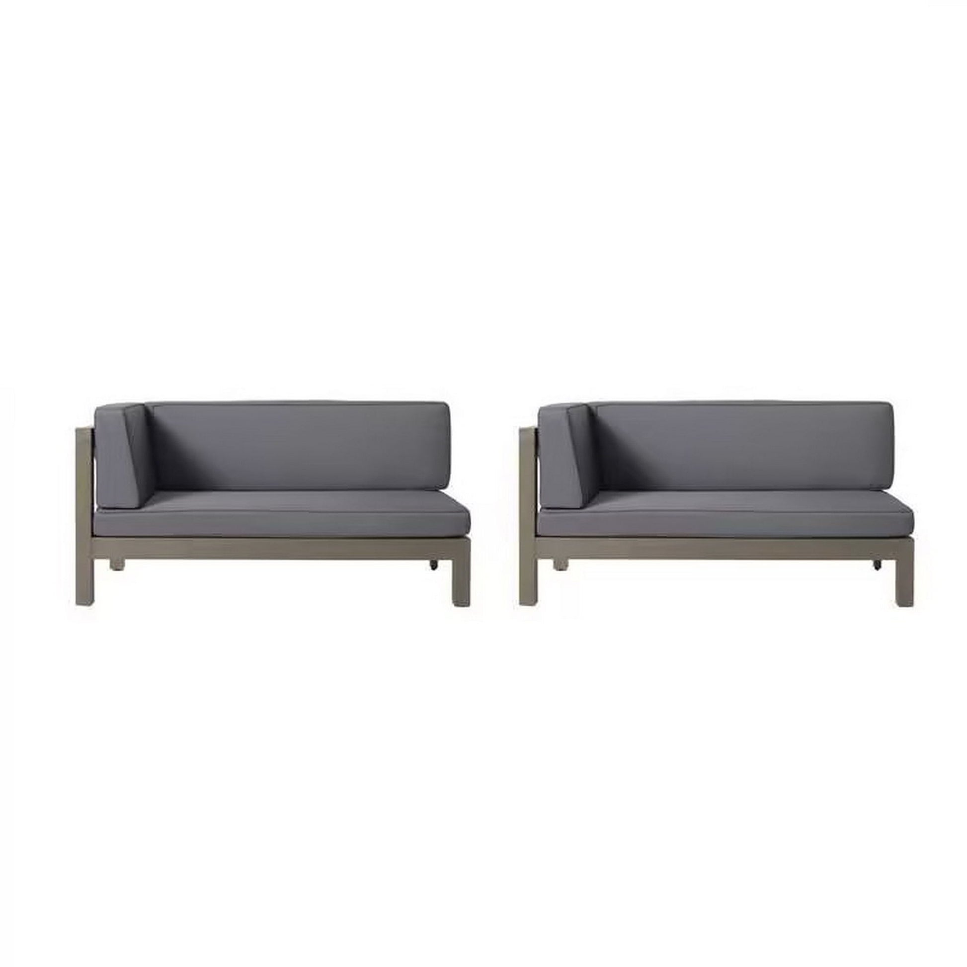Aura - 2 Piece Outdoor Set With X Back Left Bench And Corner - Dark Gray Noble House