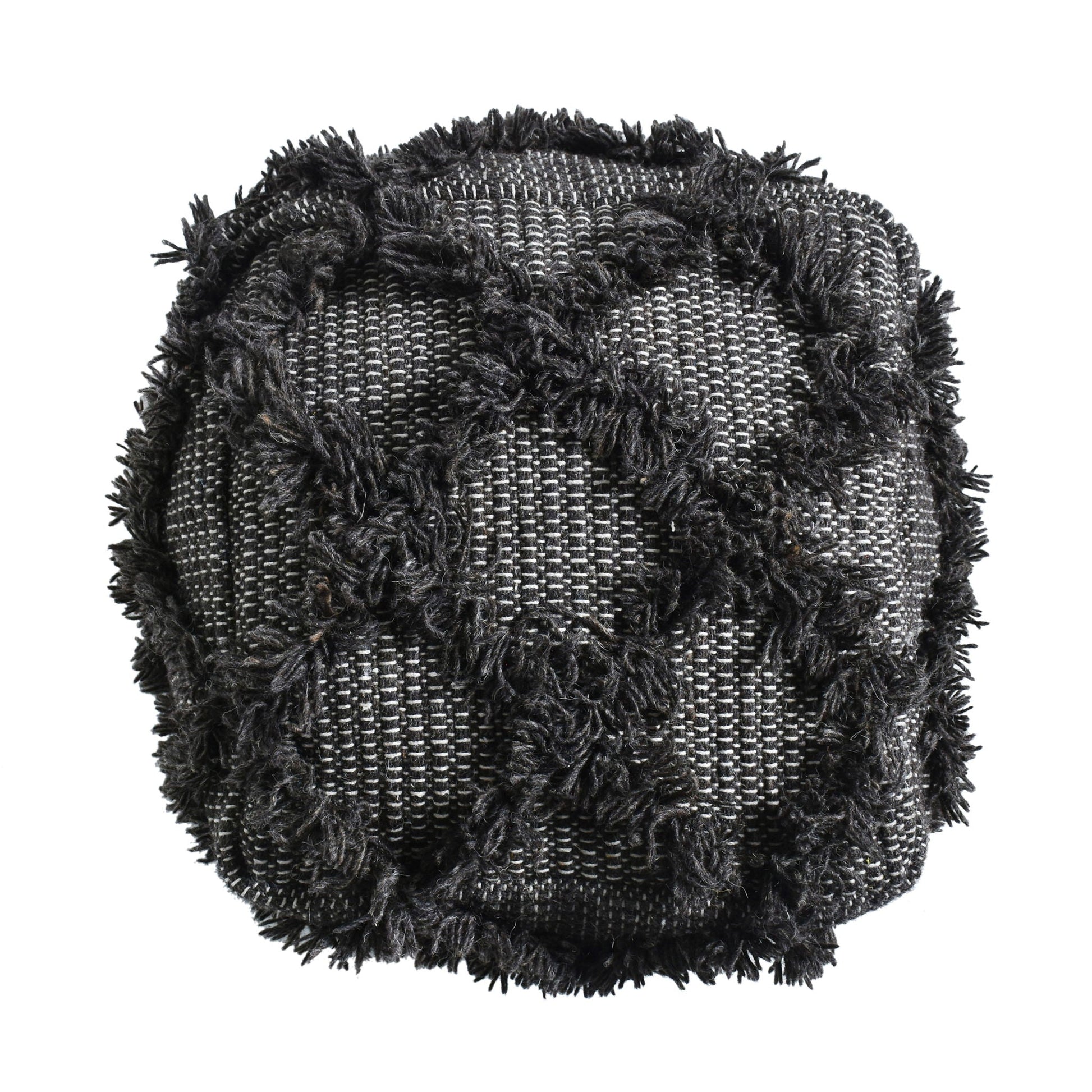 Jumanji - Handcrafted Wool And Cotton Pouf - Brown Home Essentials