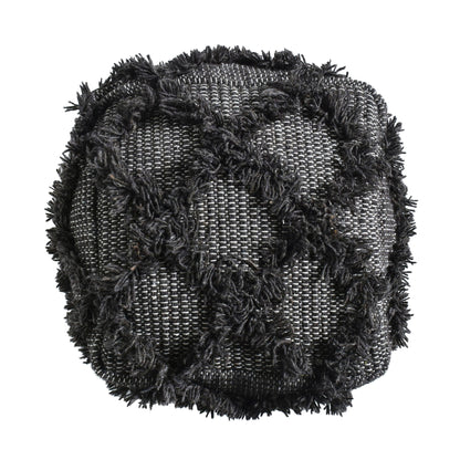 Jumanji - Handcrafted Wool And Cotton Pouf - Brown Home Essentials