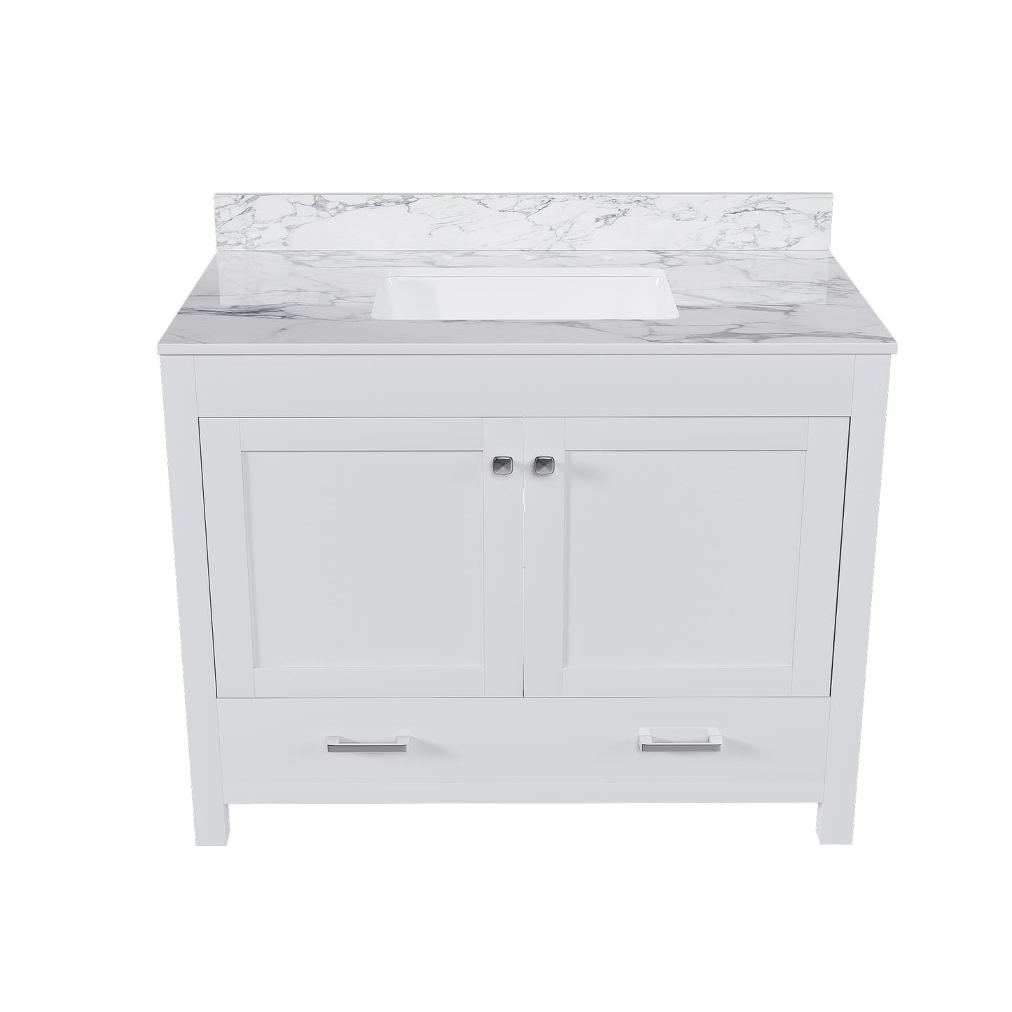 43" Bathroom Vanity Multi Functional Cabinet - White Home Essentials