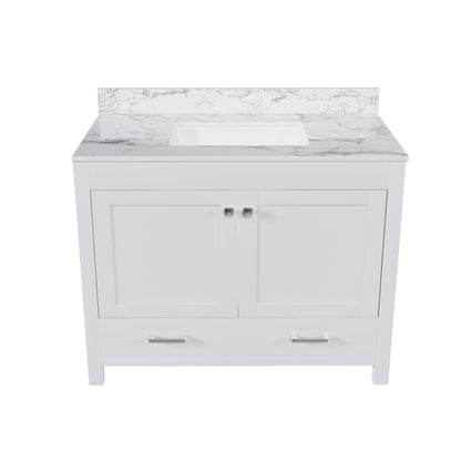43" Bathroom Vanity Multi Functional Cabinet - White Home Essentials