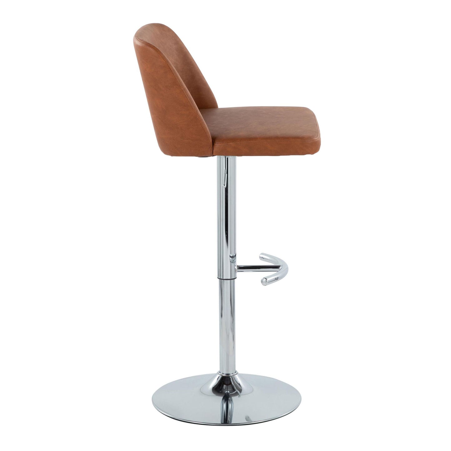 Toriano - Contemporary Adjustable Barstool With Swivel & Rounded T Footrest (Set of 2) Lumi Source