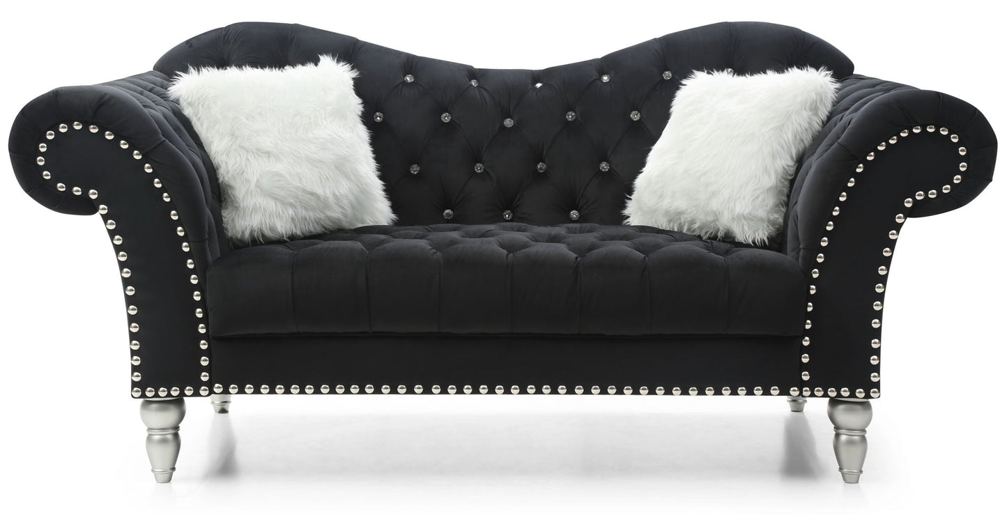 Elegant Round Arm Loveseat Glory Furniture