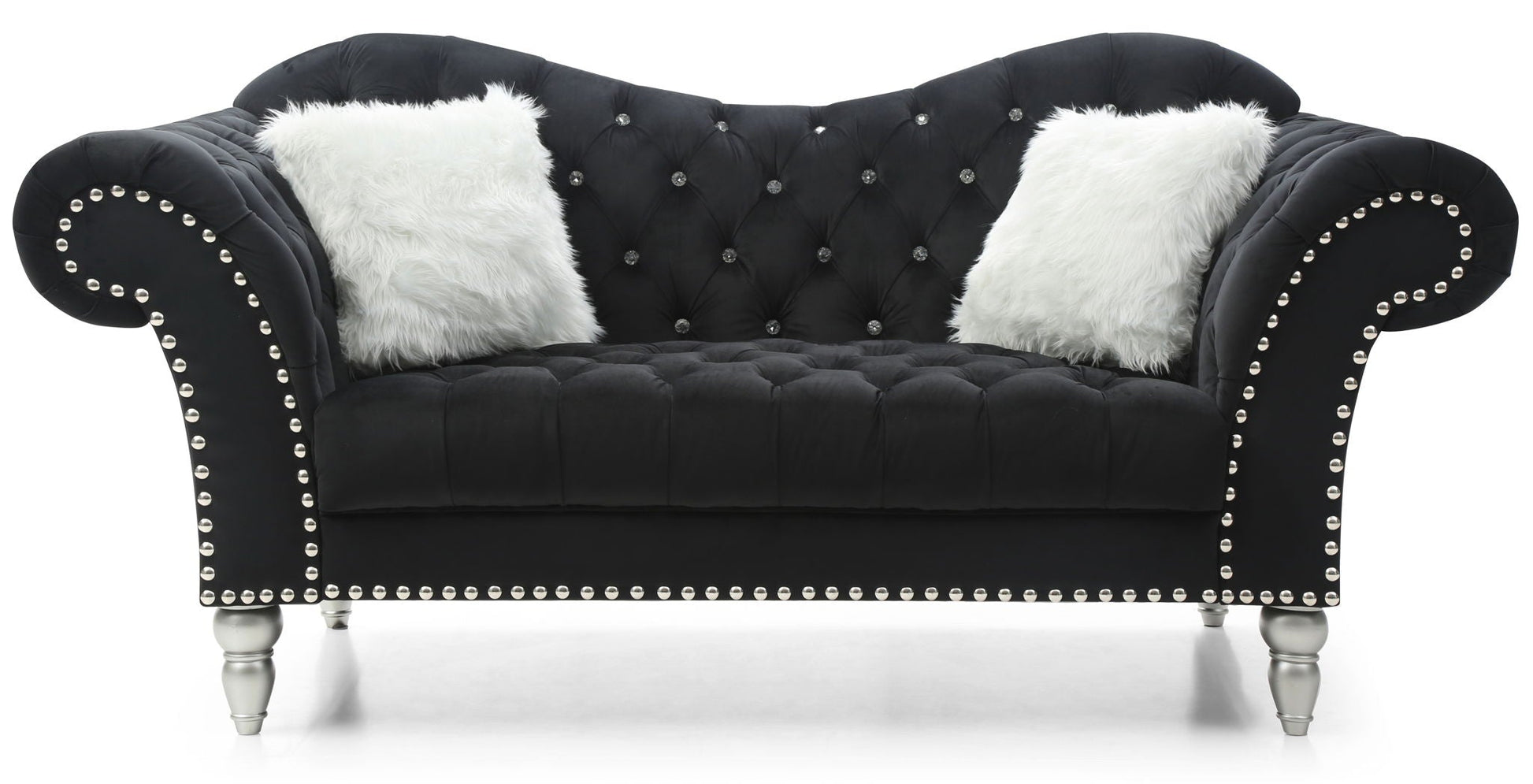 Elegant Round Arm Loveseat Glory Furniture