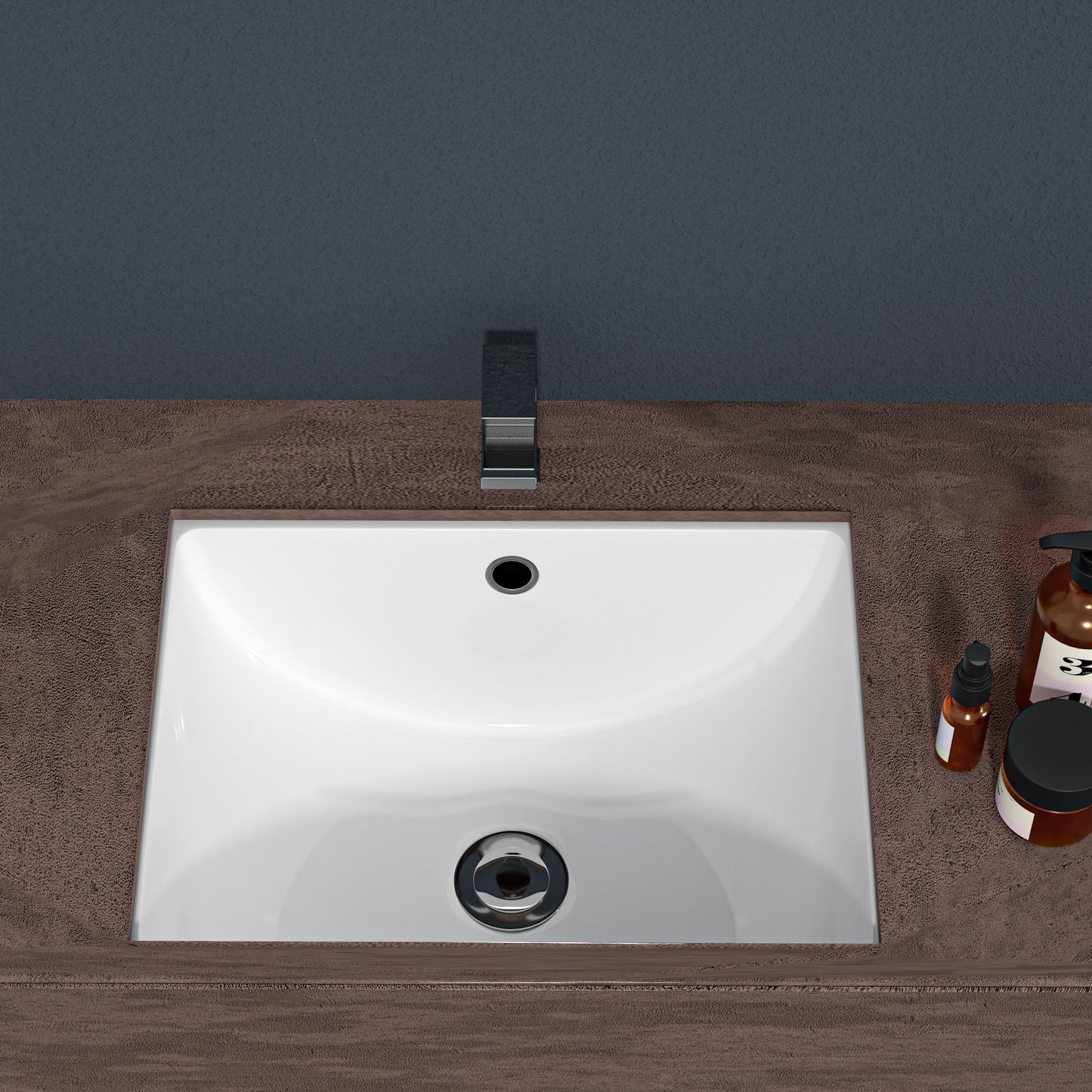 European Style White Ceramic Rectangular Undermount Bathroom Sink With Overflow Daily Nest