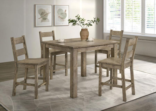 Cardova - 5 Piece Counter Height Dining Table Set - Vineyard Oak Coaster Fine Furniture