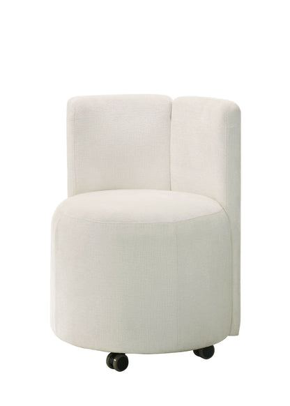 Blayde - Chenille Side Chair With Swivel (Set of 2) - White Acme