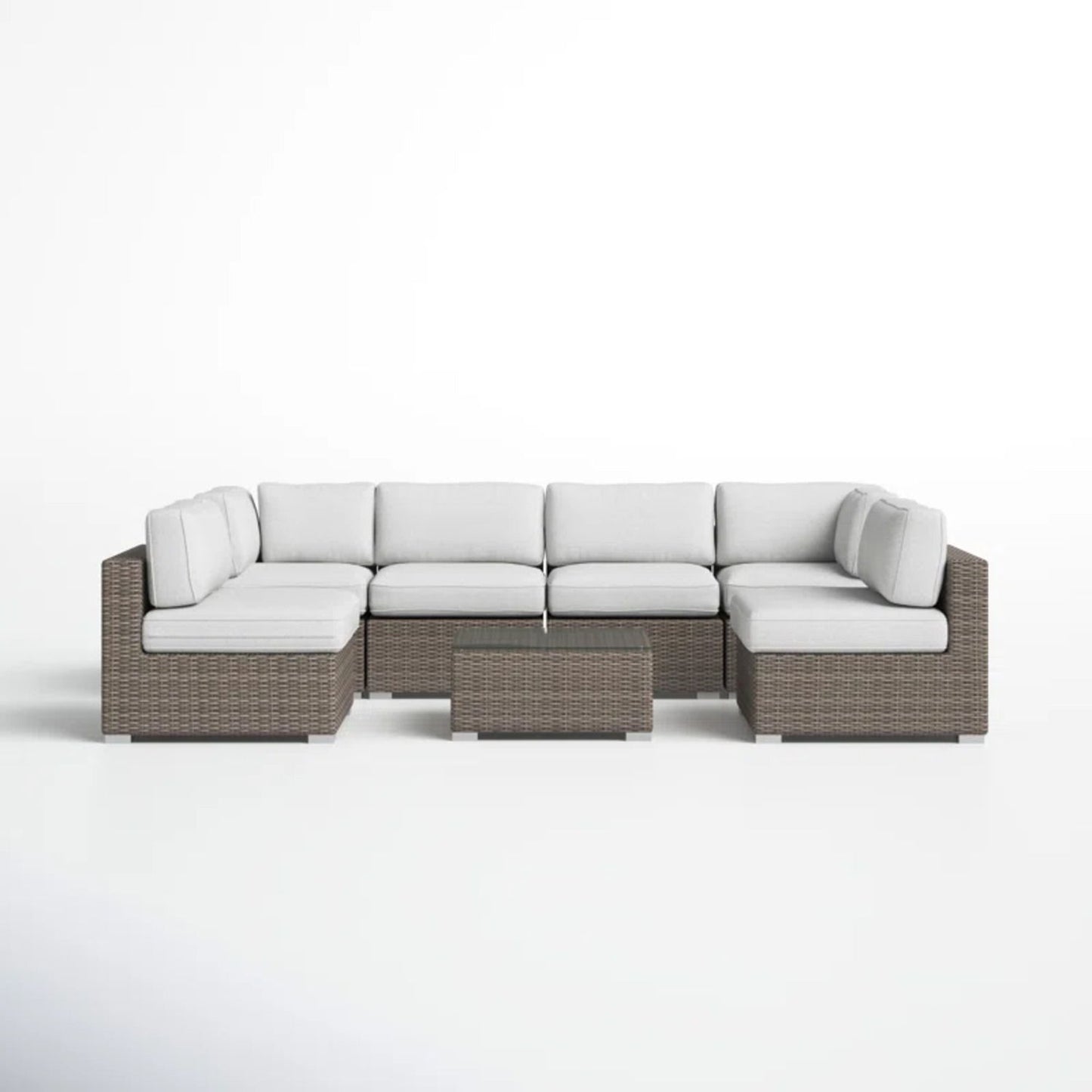 Seating Set With Cushions Handcrafted Wicker Design LSI Patio Furniture