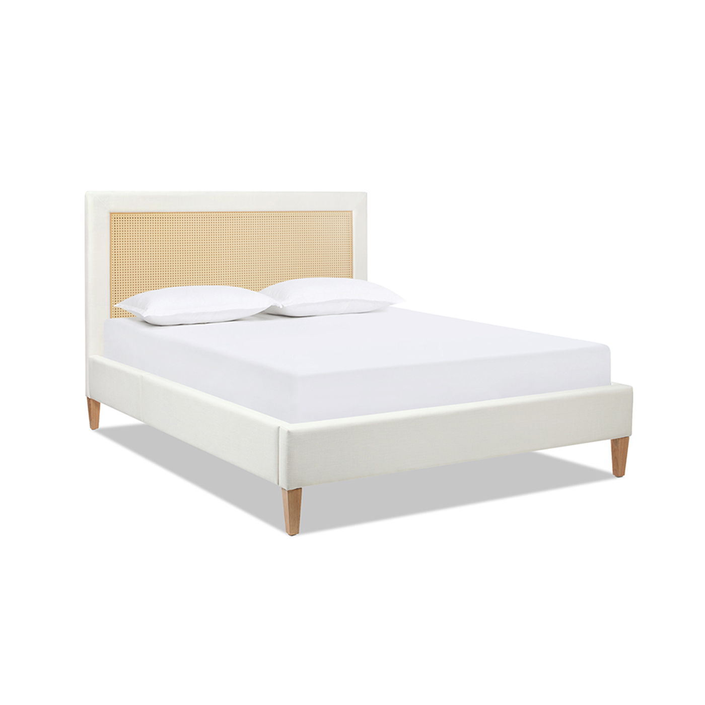 Haley - Upholstered Cane Back Platform Bed Jennifer Taylor Home