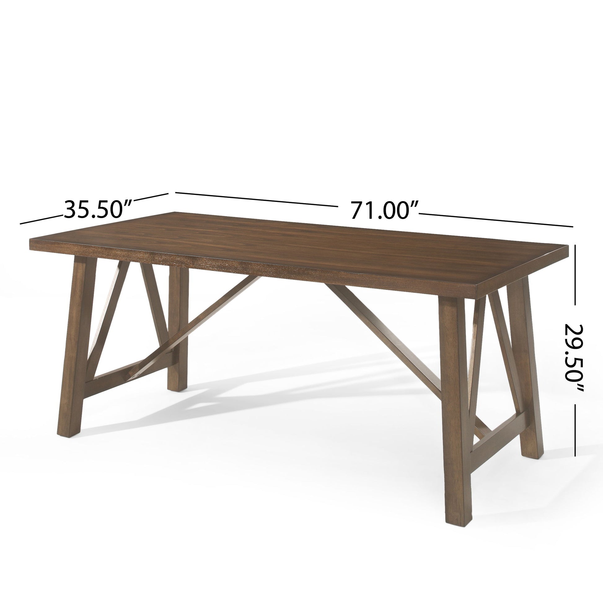 Farmhouse Style Dining Table With Wood Like Top Noble House