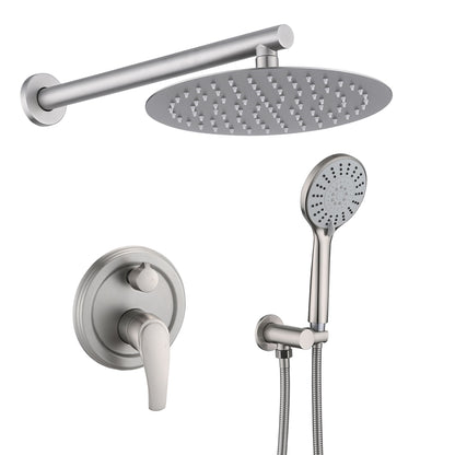 Wall Mounted Shower Set With High Pressure 10" Rain Shower Head And 5 Function Handheld Shower Head Daily Nest