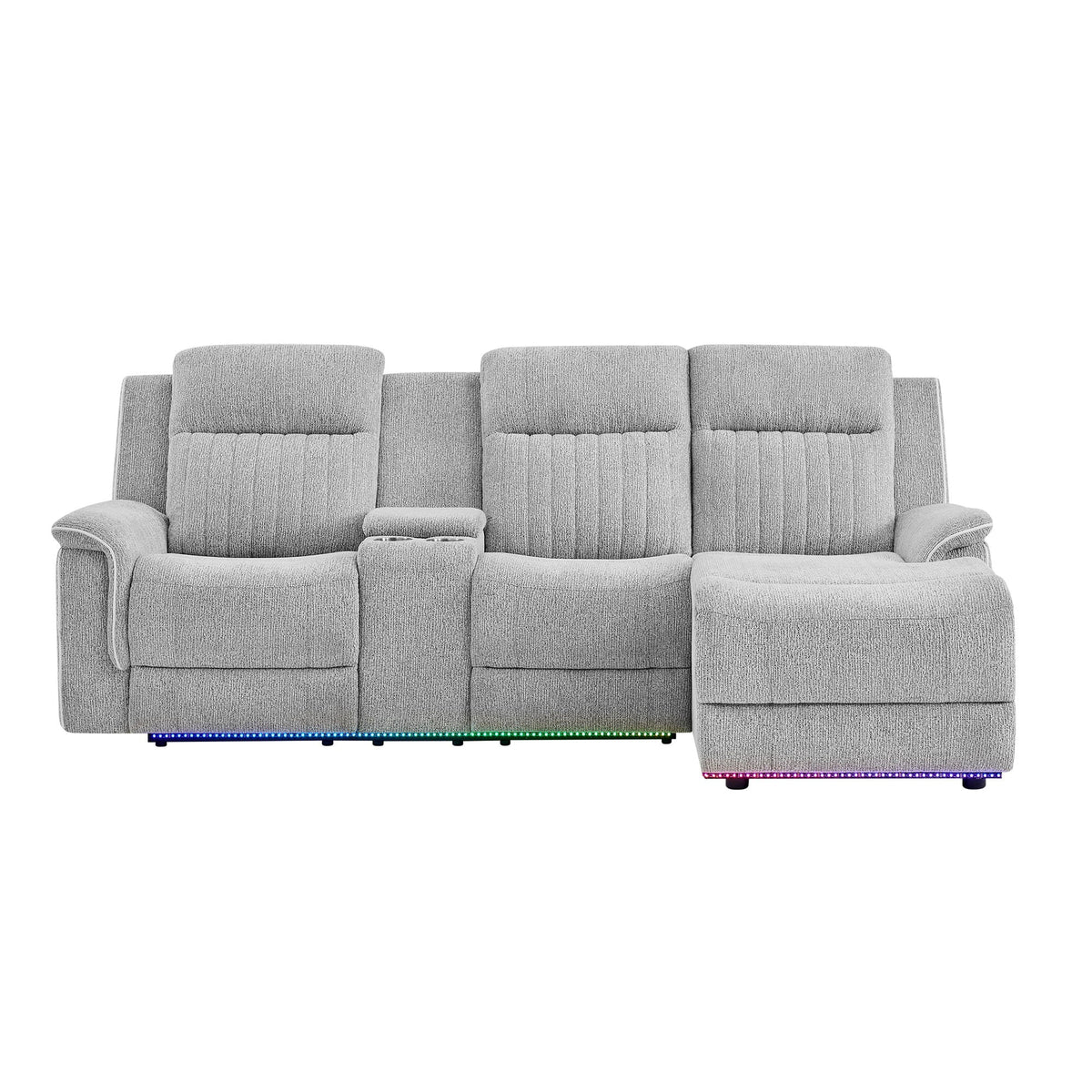 Ian - Power Reclining Chaise With LED Lighting, Pushback Design - Gray Global Furniture USA