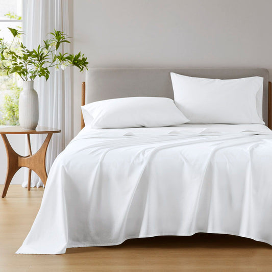 Cotton 144TC - Twin Long Solid Sheet Set - White Super Listing