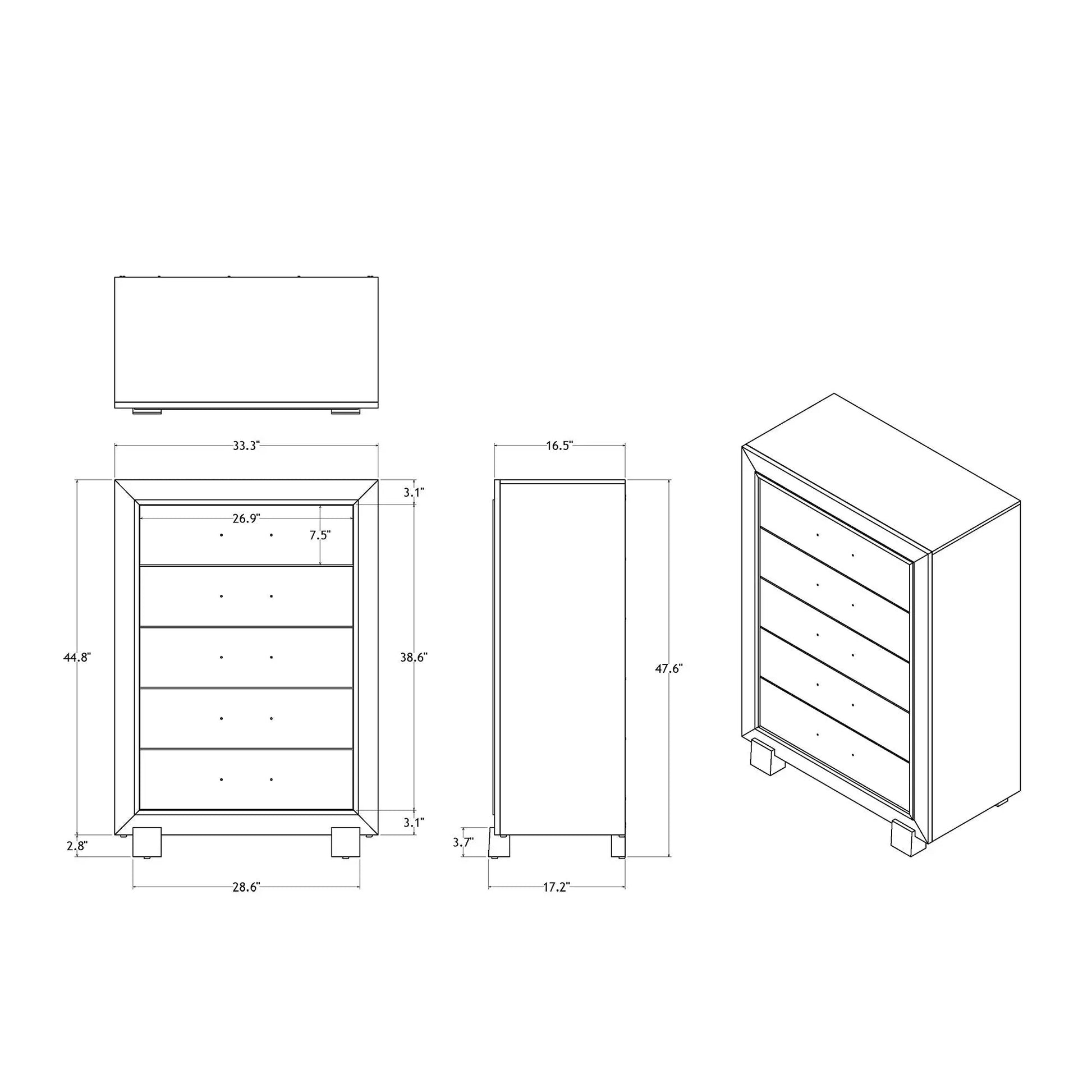 Skye - Marble Chest - White Global Furniture USA
