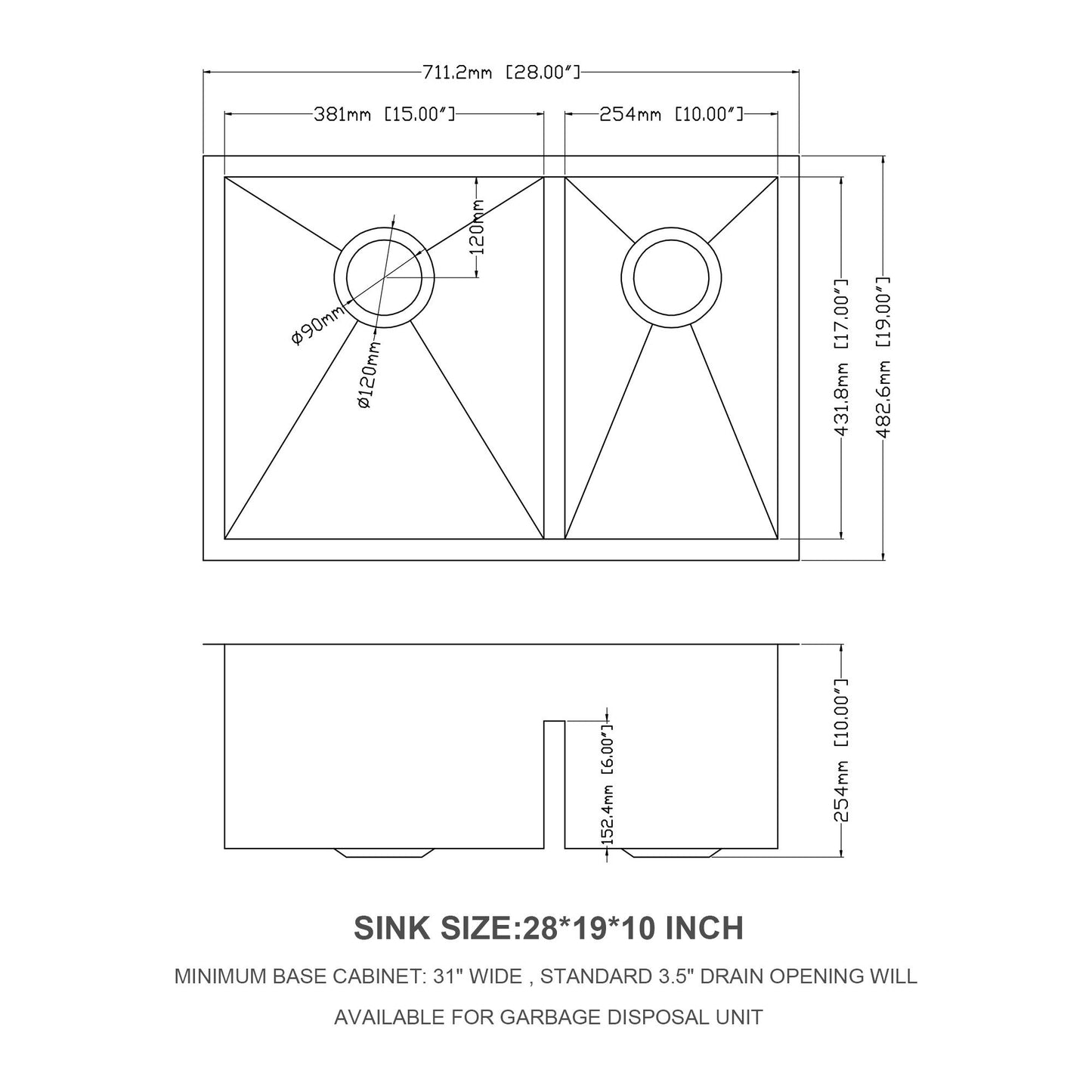 Modern Double Bowl Undermount Sink Design With 10" Deep Basins Daily Nest